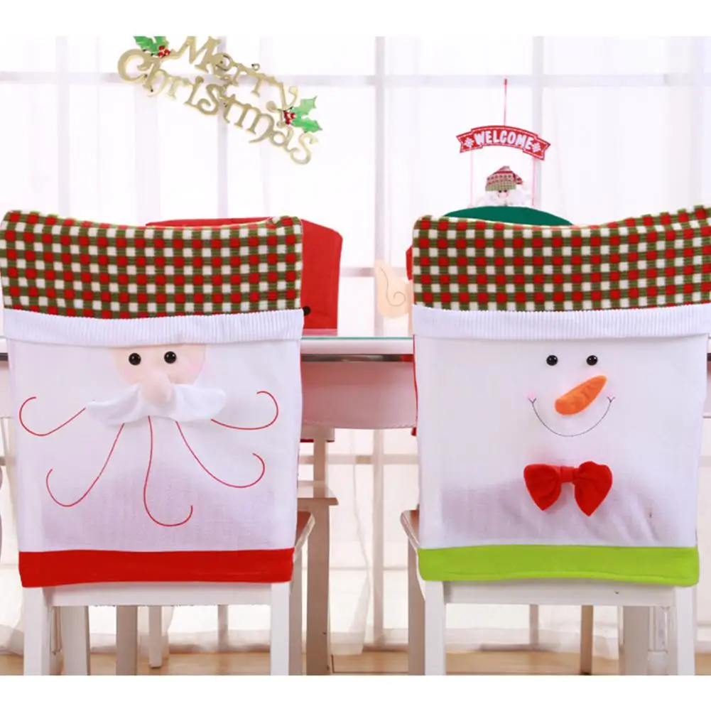 Новая мода Рождество Санта Снеговик крышка стула обеденный стол украшения вечерние украшения для дома