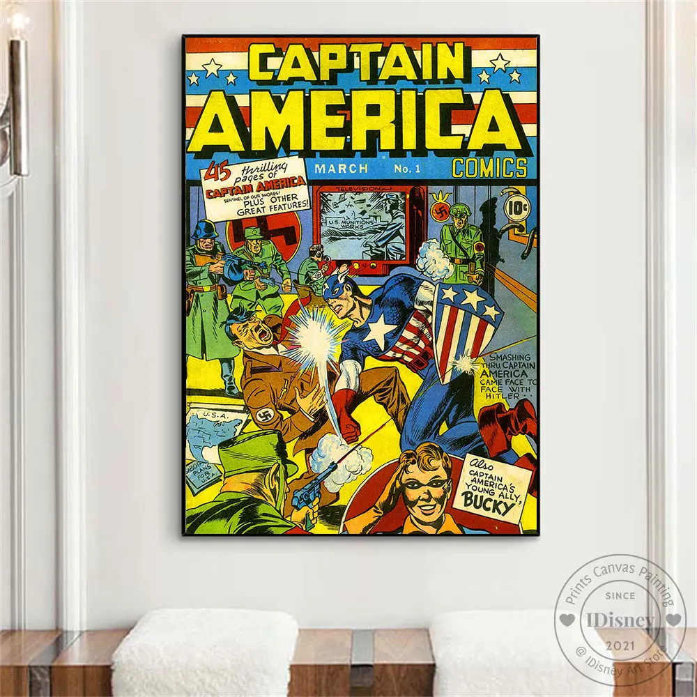 Poster Marvel Comics Captain America Retro 40x50cm