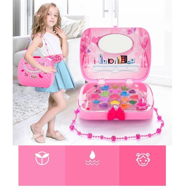 Playset de maquiagem para meninas da criança conjunto de jogo de maquiagem  crianças jogar ferramentas de estilo de cabelo acessórios do salão de  beleza brinquedos para crianças - AliExpress