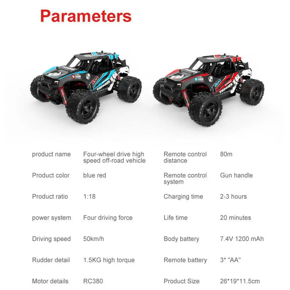 1:18 Радиоуправляемый автомобиль 2,4 ГГц 4WD мощный пульт дистанционного управления внедорожник автомобиль игрушка для детей подарок Carro de control e remoto