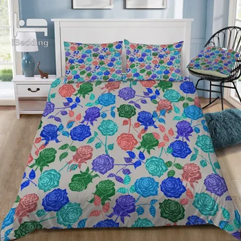 

Roses Blue 3D Bedding Set Printed Duvet Cover Set Queen King Twin Size