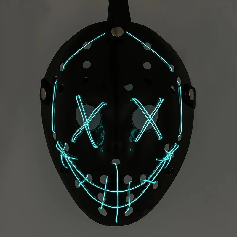 Blck Cool Hlloween Msk светодиодный светильник, Blck Msk от The epretement Yer Gret for Festivl Cosply Hlloween Costume json-msk - Цвет: Синий