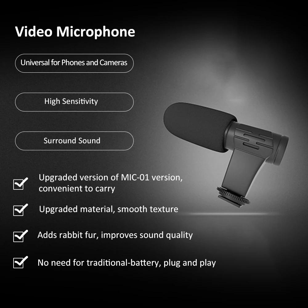 MIC-07PRO видео микрофон супер-кардиоидный пикап DSLR камера видеокамера с микрофоном смартфон Запись голоса микрофон