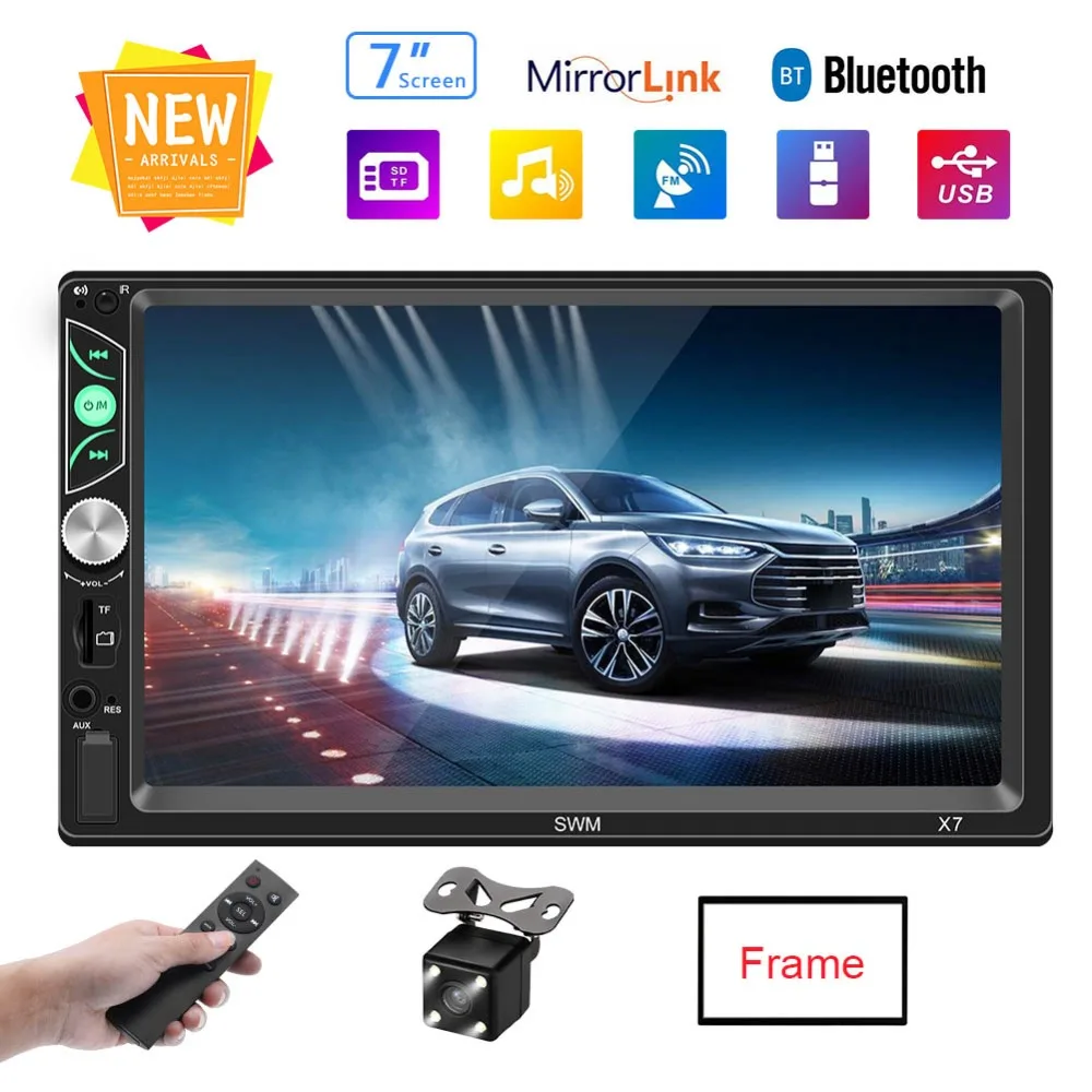 

Car Radio 2 Din Mp5 Player Autoradio Bluetooth Audio Hands Free 2din Receiver Auto Stereo Reverse Image Mirrorlink