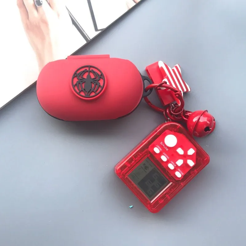 Милые мультипликационные супергерои, Bluetooth, чехол для наушников, защитный чехол, Аксессуары для samsung Galaxy Buds чехол с брелоком - Цвет: Red