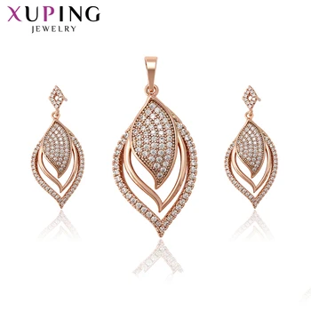 

Xuping Fashion Trendy Sets Fantastic Charm Women Sets Rose Gold Color Plated Wedding Gifts High Quality Elegant 65592