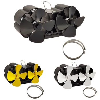 

Fireplaces Stove Fan - Double Motor - 8 Blade Heat Powered Stove Fan Specially for Large Room for Fireplace, Wood/Log Burner