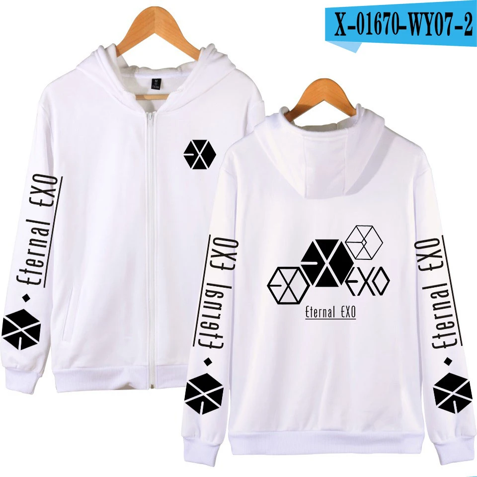 J Новые EXO PLANET#5 женские толстовки с капюшоном на молнии, большие размеры, зимняя одежда в стиле хип-хоп, повседневная куртка-бомбер, куртка EXO PLANET#5, пальто - Цвет: J