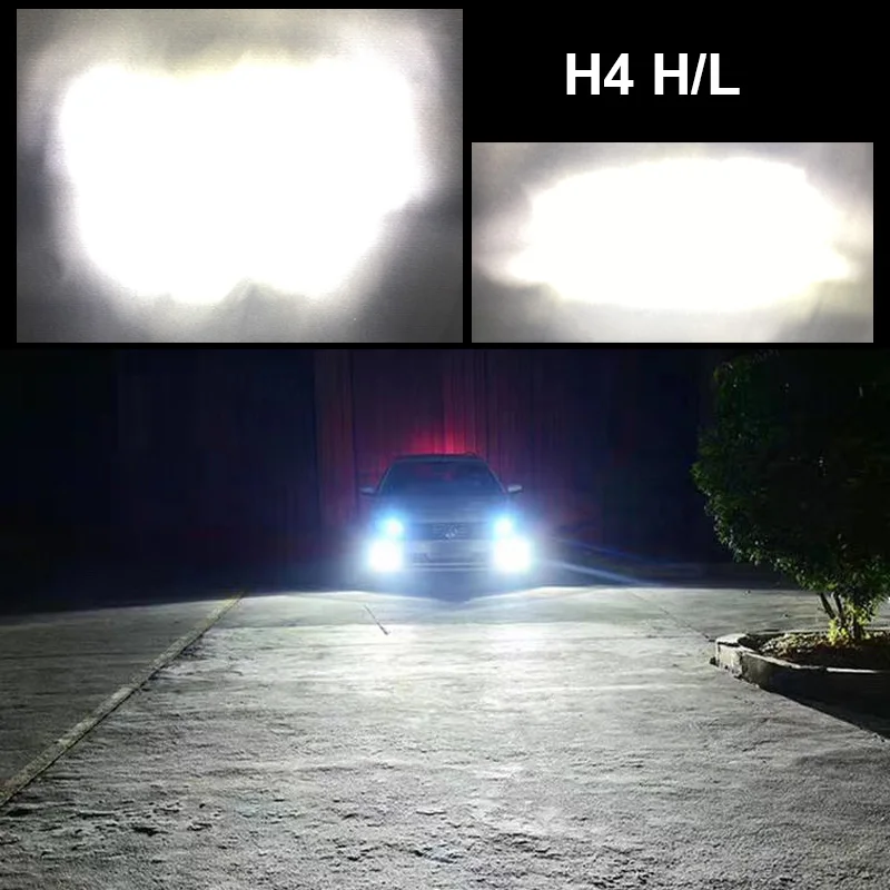 JALN7 H4 9003 LED Headlight Bulb HS1 HB2 12V 24V 60/55W Fighter H4 Led Bulb for Car Motorcycle Headlight CSP Chip 6500K 3000K