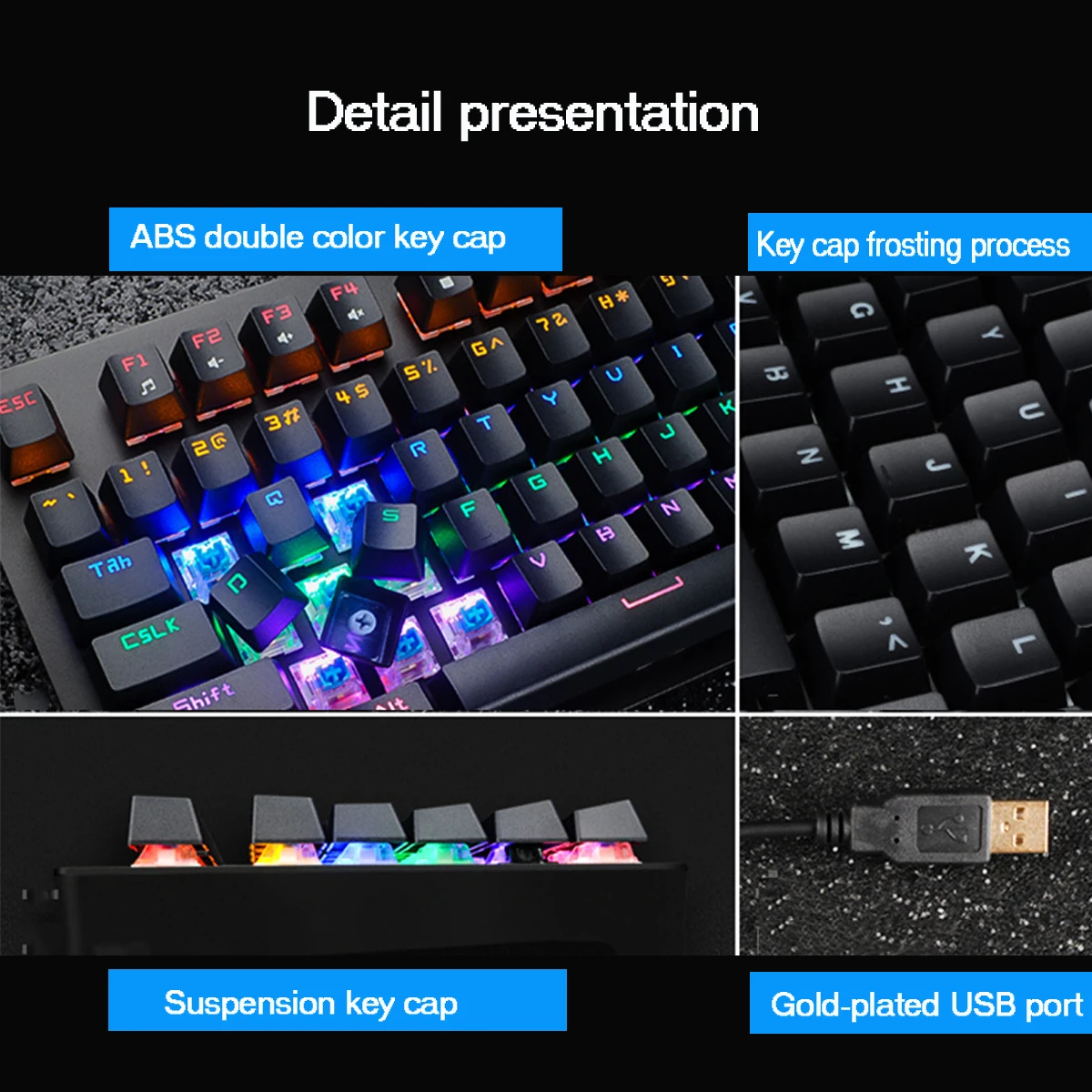 104 клавиш USB2.0 Проводная Механическая клавиатура черный, синий, красный, коричневый переключатель для WIN2000, WIN XP, VISTA, WIN7, WIN8, WIN10, IOS и т. Д