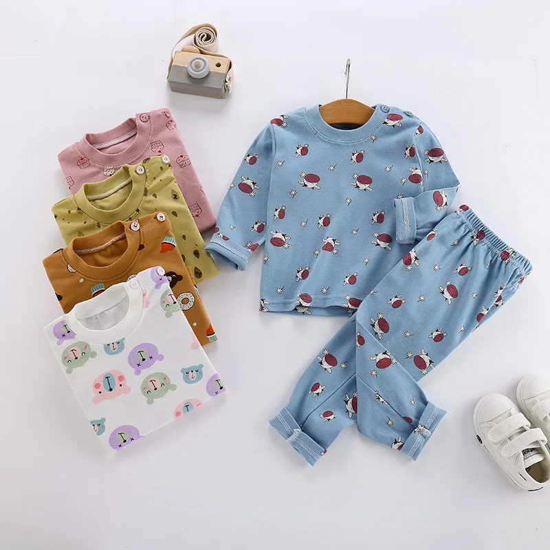 Children Warm Cotton Clothing Suit Pajamas Kids Baby Pajamas Set Kids ...