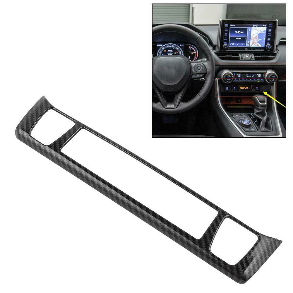 

For Toyota RAV4 2019 Car Seat Heating Switch Control Cover Trim Decor Sticker ABS Carbon Fiber Interior Mouldings Car Styling