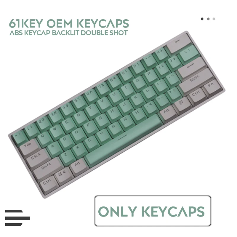 Колпачки для механической клавиатуры Cherry MX с 61 клавишами из АБС-пластика и