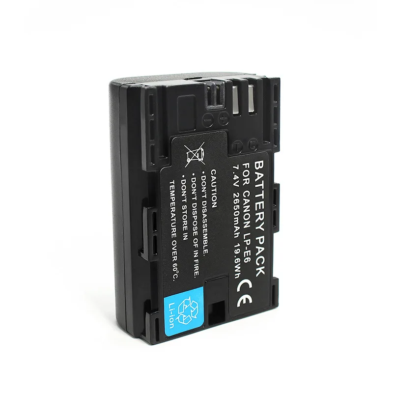 Battery Charger Rechargeable Lithium Batteries LP E6 LPE6 LP-E6 E6N Battery+LED Dual Charger Kit for Canon EOS Cameras