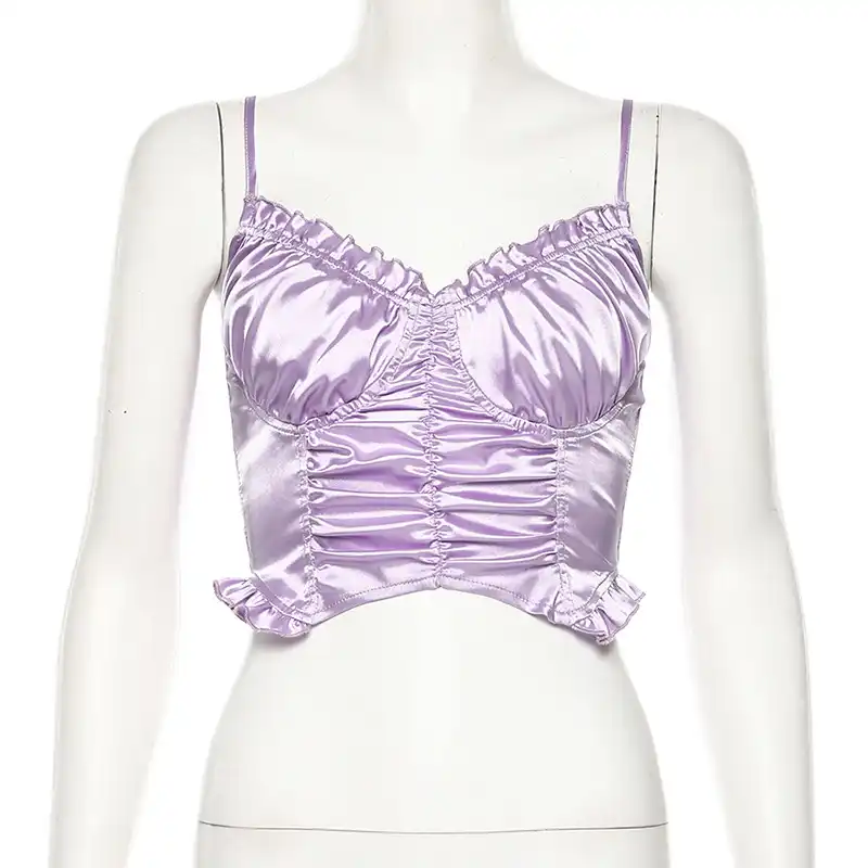 purple ruffle crop top