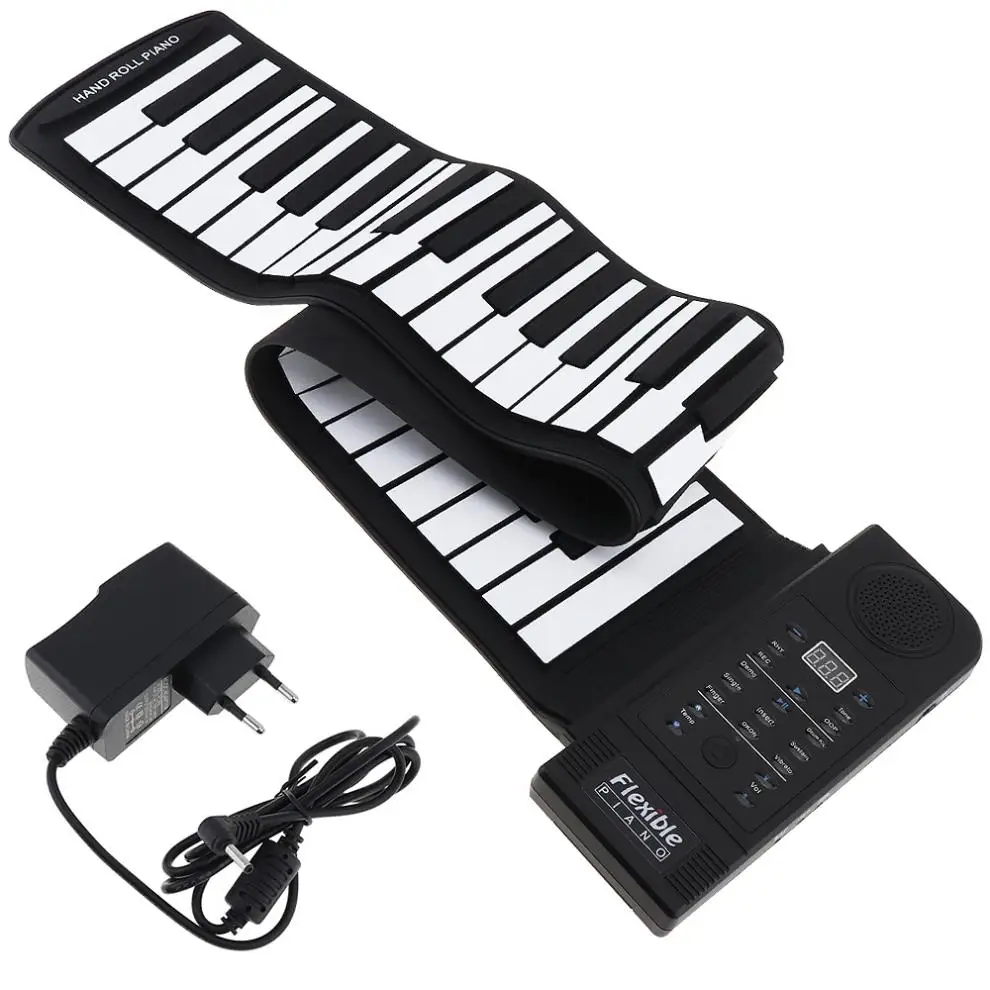 Flexible Digital Display 61Keys 128 Tones Rhythms Children Electronic Roll Up Piano Built-in Speaker Organ | Спорт и развлечения