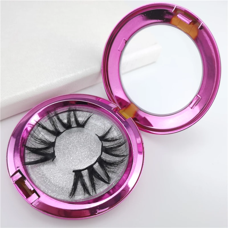 

3D false eye lashes 1 pair of natural thick eyelashes Transparent box convenient travel simulation eyelash box packaging