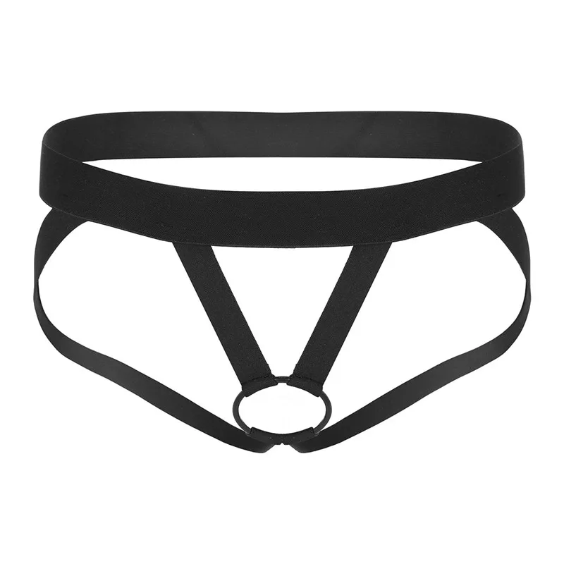 Black Sissy Gay Panty мужское сексуальное нижнее белье, низкая посадка, открытая спина, с вырезами, бандаж, эластичные бикини, стринги, нижнее белье с металлическим уплотнительным кольцом - Цвет: Black