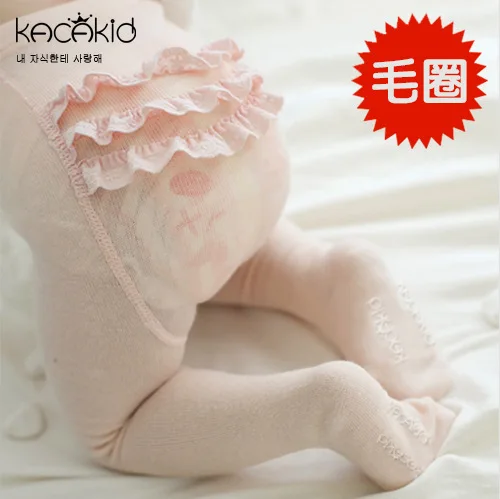 

Autumn And Winter Children's Socks Layers Lace Pp Thick Patyhose Girls Looped Pile Anti-slip Dance Pantyhose