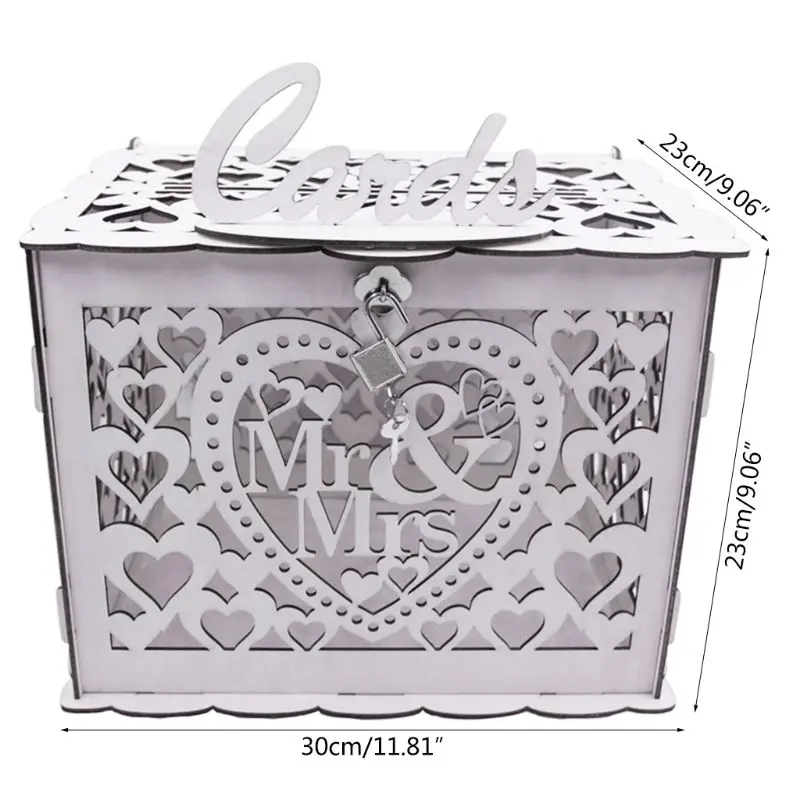 

Creative DIY Wooden Hollow Gift Cards Letter Box Container Wedding Party Decor for Home and Bedroom