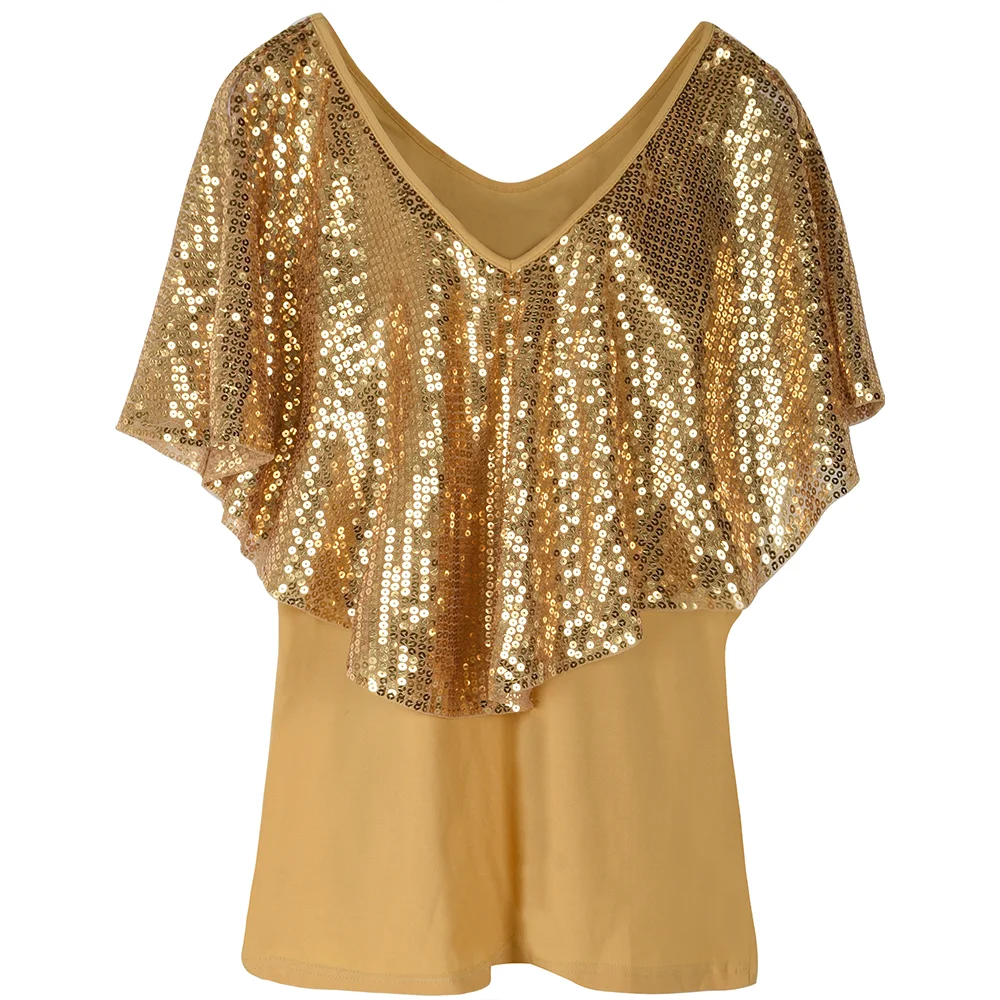 cold shoulder sparkly tops
