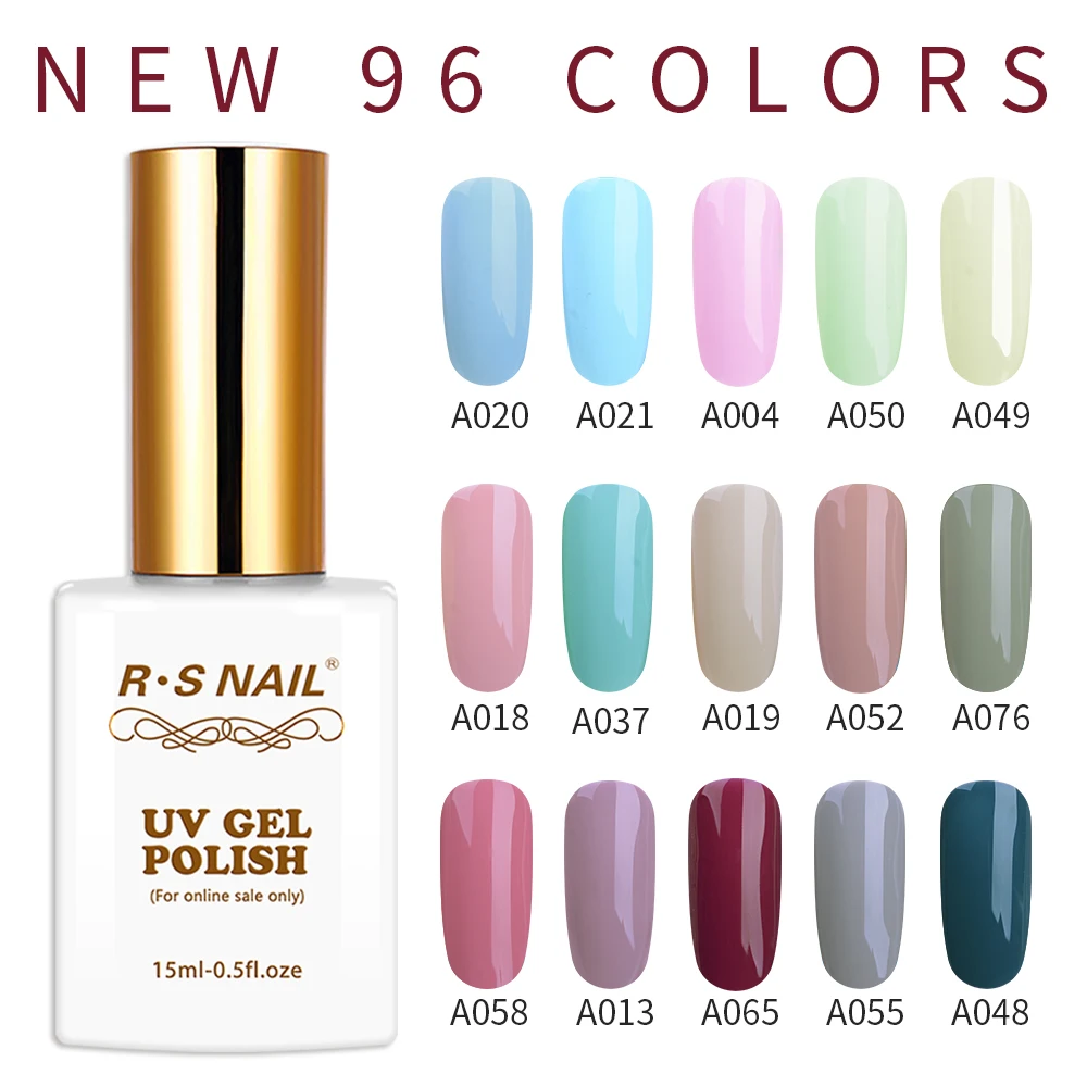 RS NAIL УФ гель лак для ногтей LED Наклейки New 96 Color s набор лака цветной Французский