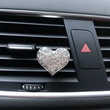 

Car Air Freshener Heart Shape Bling interior Diffuser flavoring for cars Air purifier Car Air Vent Clip Car Accessories