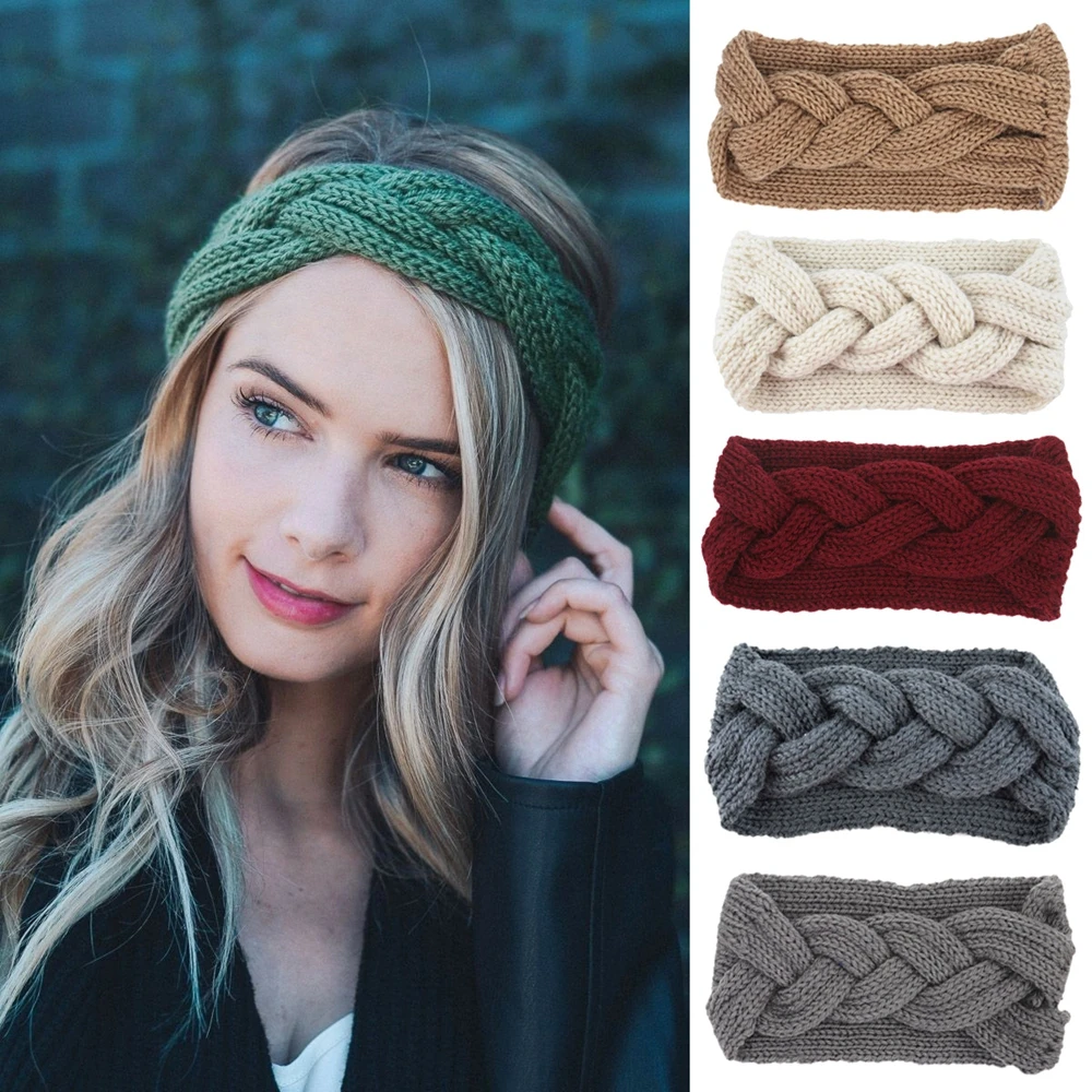 Multi Colorful Knitted Crochet Twist Girls Headband Winter Ear Warmer Elastic Hair Band for Women's Wide Accessories |
