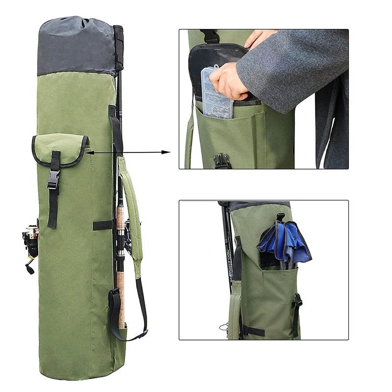  Fishing Bags Portable Multifunction Nylon Fishing Rod Storage Case Canvas Reel Organizer Travel Car