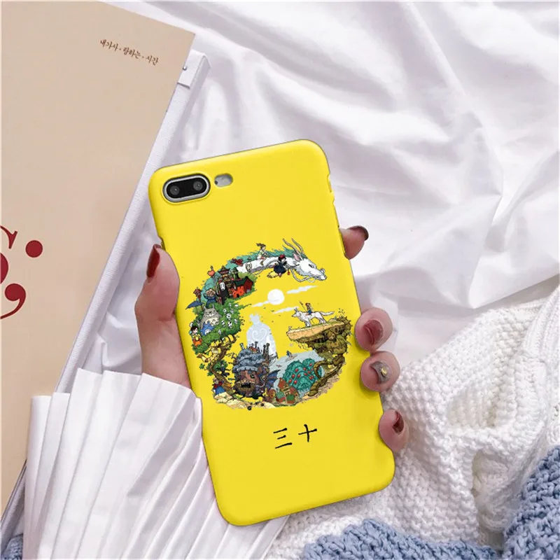 TPU Bonito Тоторо, гибли Аниме Миядзаки Viagem de Chihiro Kaonashi Мягкий ТПУ Caso de Telefone кларо Para iPhone 7 8 Plus 6 5 Max 4 - Цвет: TPU