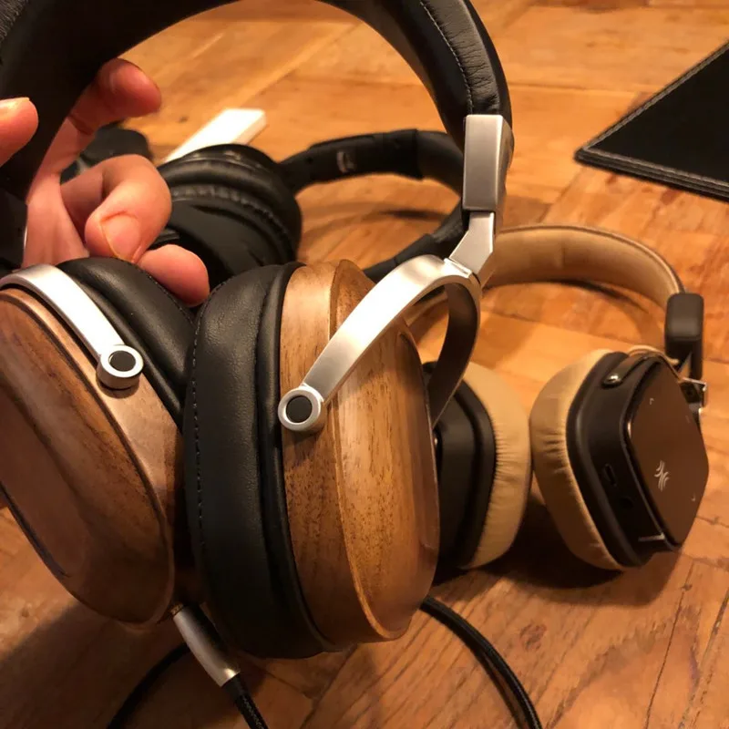 B8 наушники HIFI Стерео Динамические деревянные наушники над ухом DJ Мониторинг наушники Металл Бас шумоподавление хорошая гарнитура