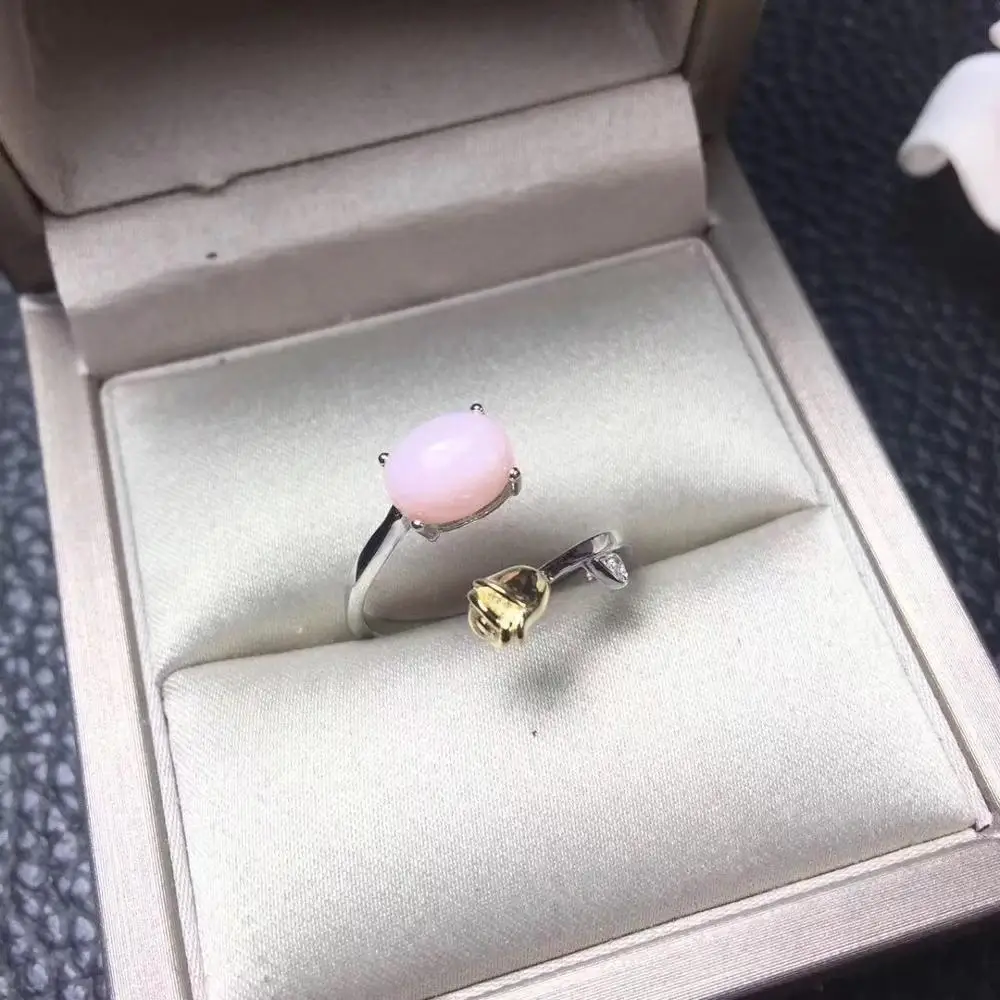 universiteitsstudent zelf Elektrisch Best Gift Real Natural Natural And Real Pink Opal Ring 925 Sterling Silver  Fine Jewelry Pink Opal Ring - Rings - AliExpress
