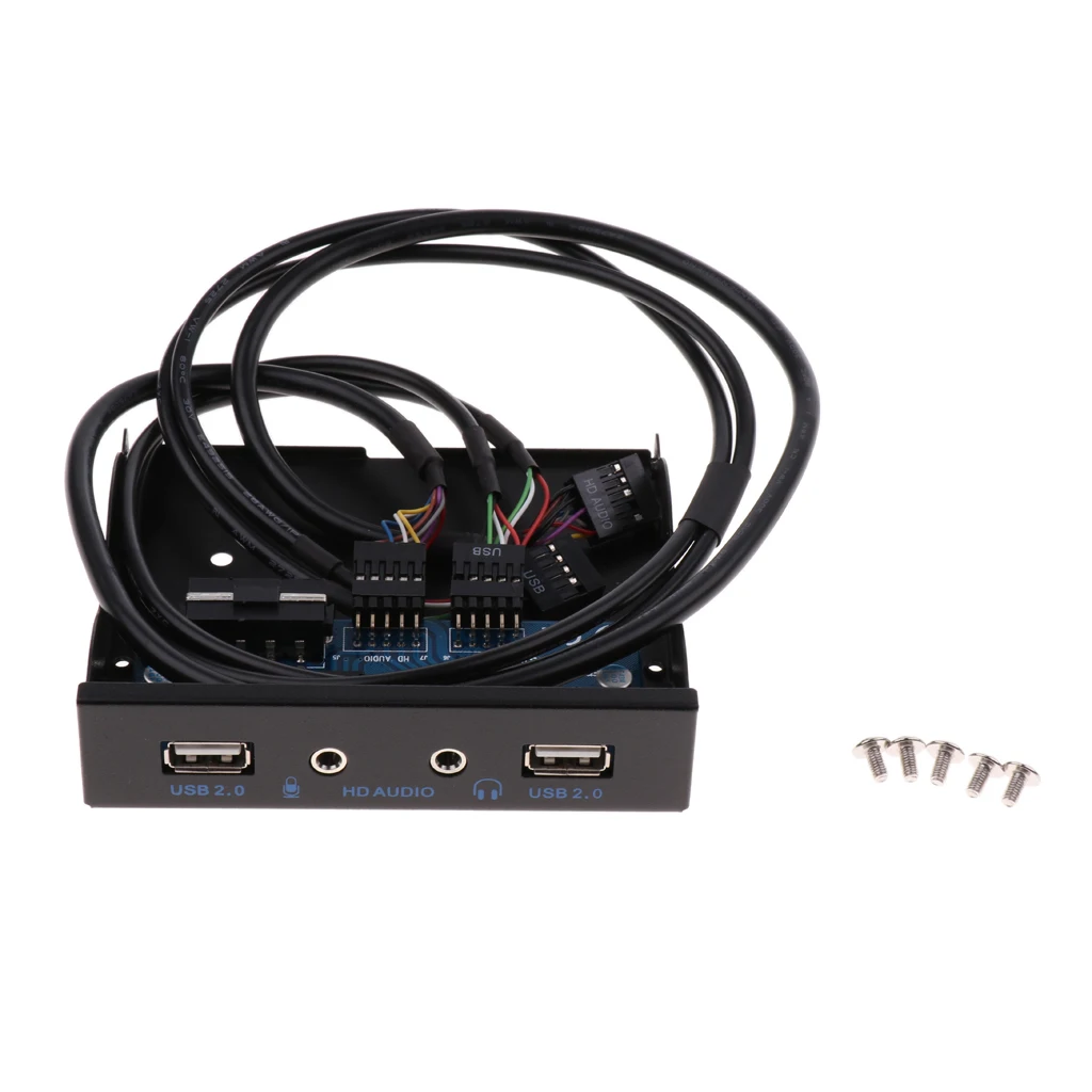Материнская плата 9 Pin до 2 портов USB2.0 аудио Передняя панель кабель кронштейна расширения