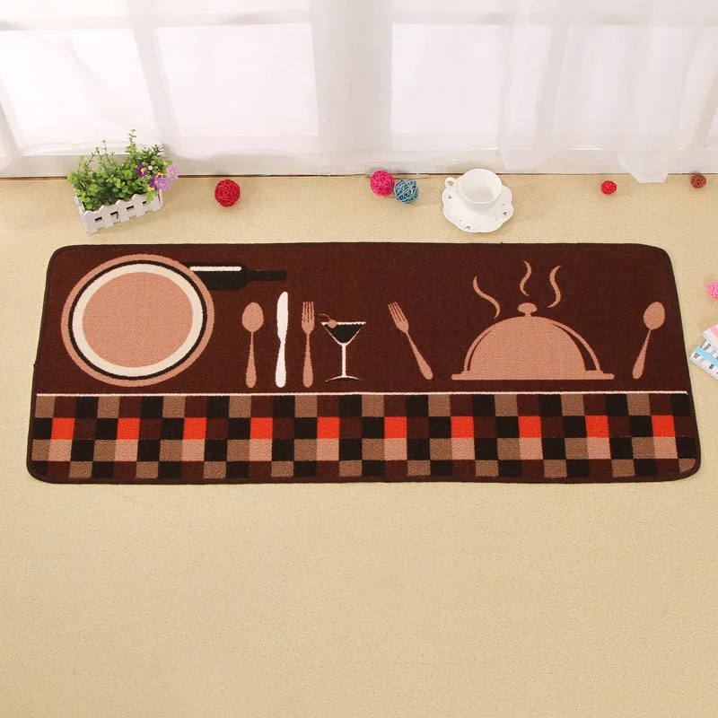 Тарелки, вилки и нож шаблон напрямую от производителя ванной Противоскользящий ковер кухня настраиваемый милый водонепроницаемый гостиная R