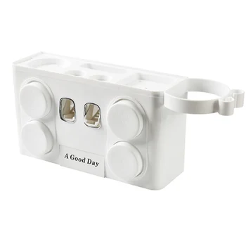 

Toothbrush Holder Automatic Toothpaste Dispenser Wall Mount Storage Box Hot Sale 1pcs
