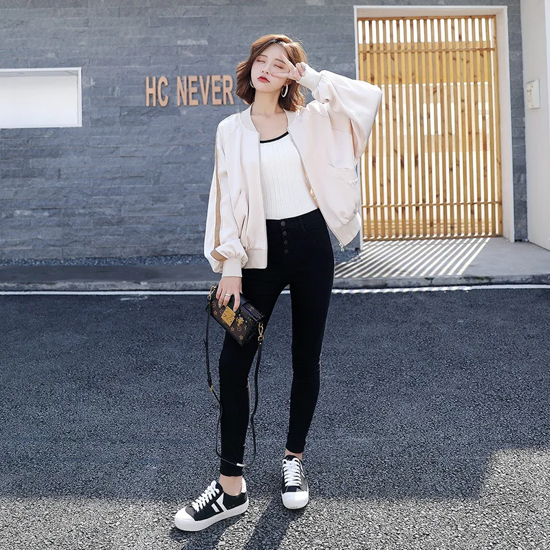 

Coat Female Spring Korean-style Students Hong Kong Style BF Harajuku Loose-Fit Social 2019 Autumn Clothing New Style Baseball Ja