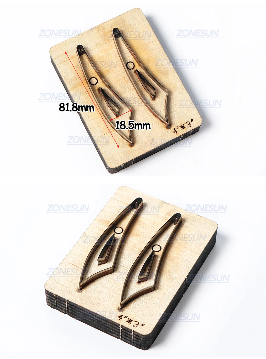 ZONESUN H2 DIY Custom Cutter кожаные серьги для резки высечки кожи серьги для стального правила высечки машины пресс-инструменты