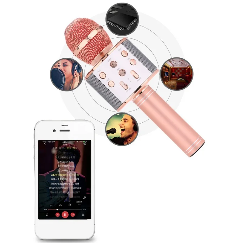 Горячая Ktv Live Bluetooth конденсаторный микрофон мобильный телефон Беспроводная система караоке микрофон