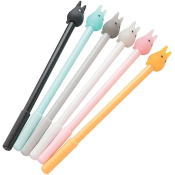 

6 Pcs/lot Korean Stationery Cartoon Totoro Cute Pen Handles Gel Pen School Stationery Office Kawaii Supply Students Gift Novelty