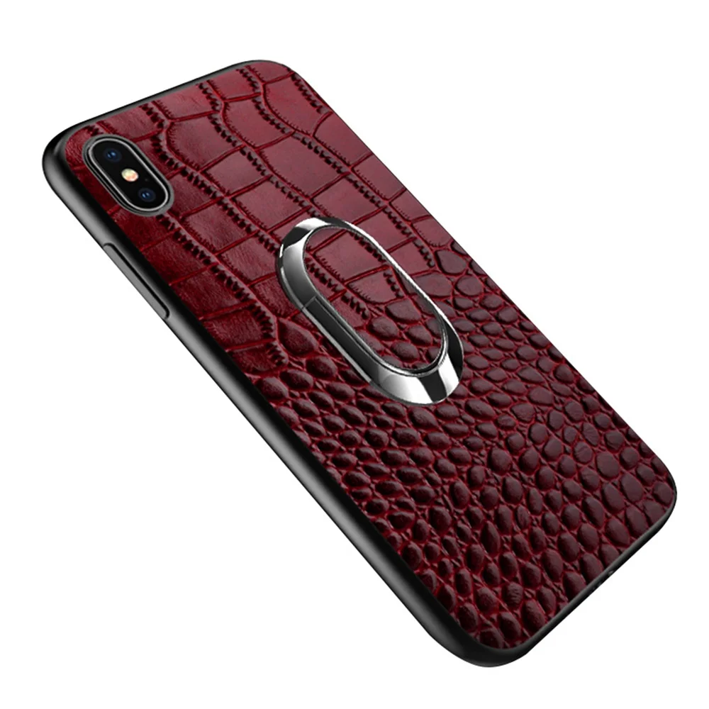 Чехол KISS с магнитным кольцом, чехол для телефона для iPhone 6, 6s, 7, 8 Plus, чехол,, натуральная кожа, подставка, Funda для iPhone X10, XS, Max, XR
