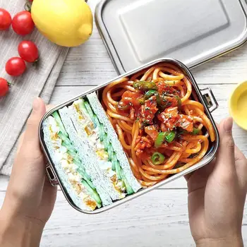 

800/1200ml Thermal Lunch Box Student Food Plastic Box Bento Box Food Container Stainless Steel Lunch Box with Lid Office
