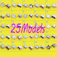 25 моделей 25 шт./партия Мини Micro USB Jack 5P 5pin USB разъем для зарядки Смешанная микросхема V8 порт зарядки данных разъем питания
