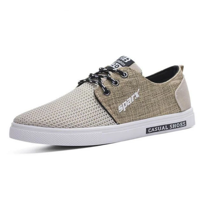 Air Mesh-Beige Модные мужские кроссовки; Летняя обувь из сетчатого материала; Вулканизированная обувь; Мужские Повседневные Дышащие оксфорды с низким вырезом; туфли на плоской подошве; лоферы в стиле Дерби - Цвет: Air Mesh-Beige