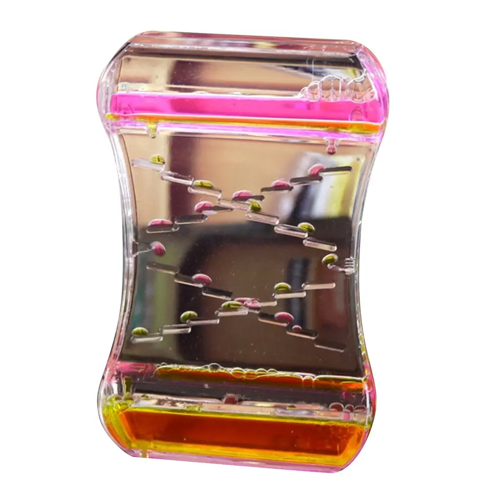 Жидкое движение Bubbler таймер сенсорная игрушка для расслабления жидкое движение таймер песочные часы плавающий цвет зигзаг движение Bubbler - Цвет: yellow with pink