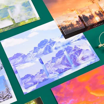 

60 Sheets/Pack Cute Fog Forest Sticky Notes Foldable Memo Pad Message Planner Self-adhesive Note Paper School Office Stationery