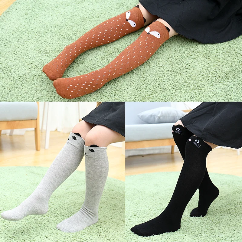 

CHILDREN'S Cartoon Tube Socks Korean-style Cotton Socks Girls Cute Hose Foot Sock Baby Half Length Boots Socks Knee Socks