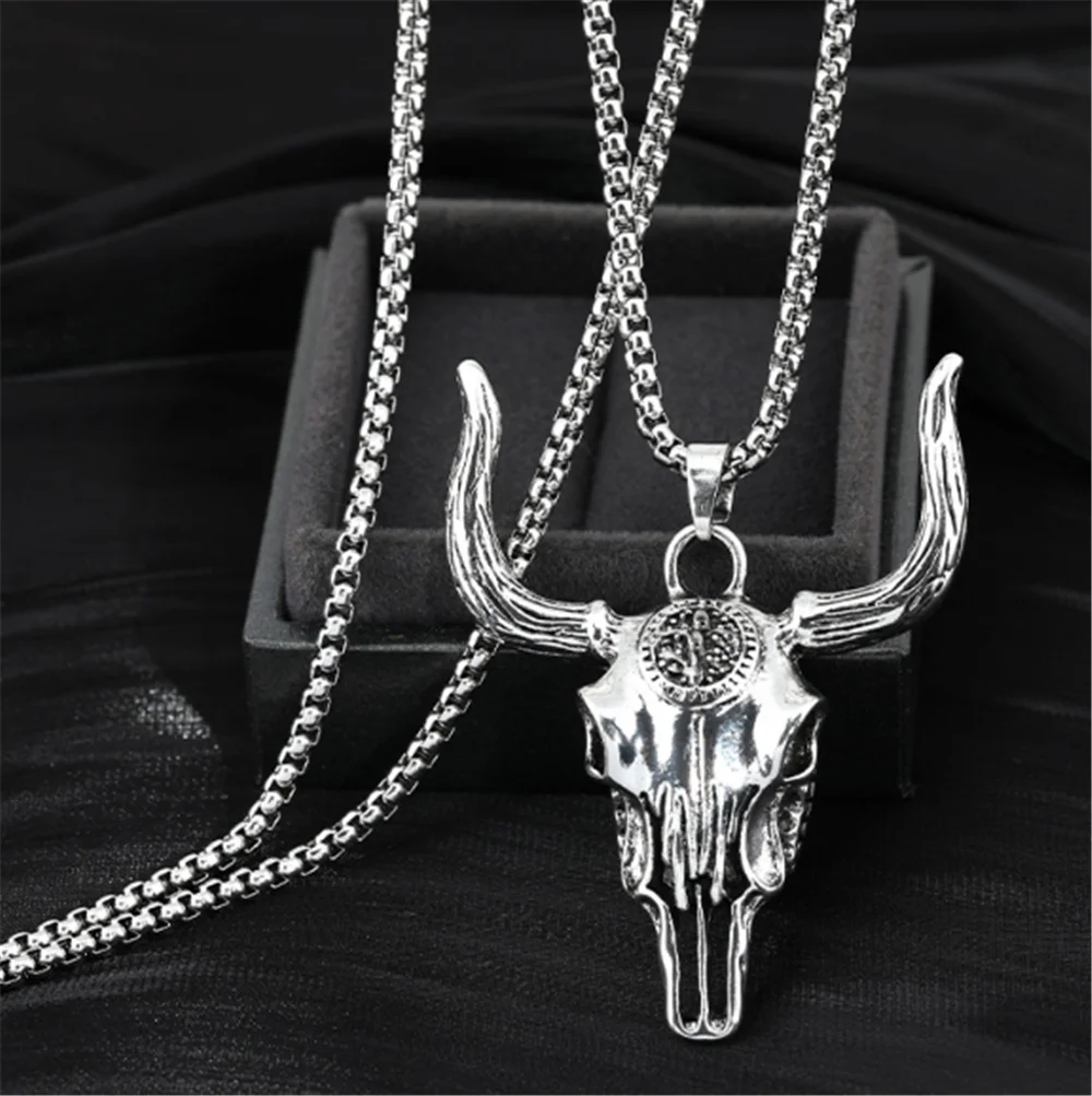 316L Stainless Steel Wild Bull Head Skull Cool Street