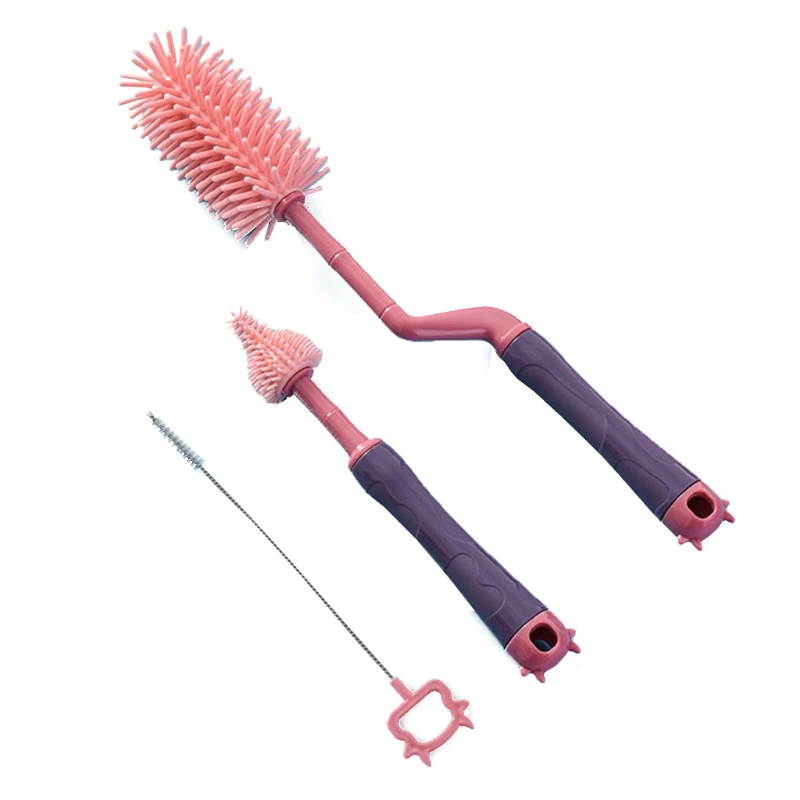 3pcs Baby Feeding Milk Bottle Cleaning Brush Set Silicone 最大55％オフ！