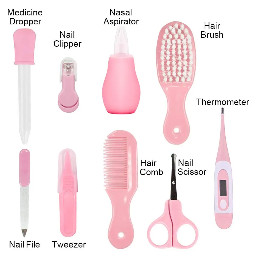 Newborn Health Care Baby Nail Clipper Grooming Kit Convenience File Scissors Tweezers Nasal Aspirator Dropper Feeding