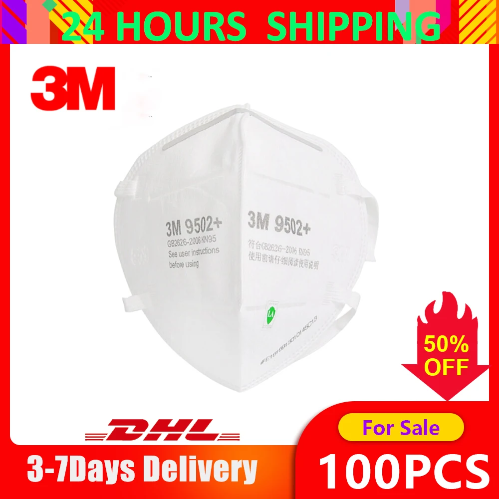 

3M N95 Mask 9502+ KN95 Masks Face Mask Mascarillas Disposable Masks Respirator Mouse Safety Masks filter Features as KF94 FFP2